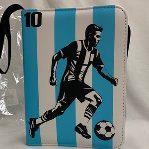 Blue & White Soccer Graphic Crossbody Bag - Men's